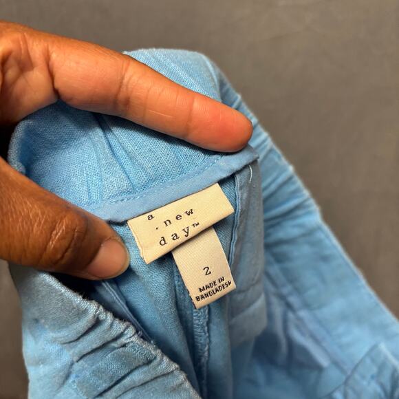 A New Day Linen Pants NWT Lounge Resort Summer Beachy Vacation Elastic Waist - Picture 3 of 14